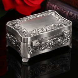 Rương đựng Zippo chạm khắc tinh xảo mạ bạc cổ Ver 2 - Mã SP: ZPC2393