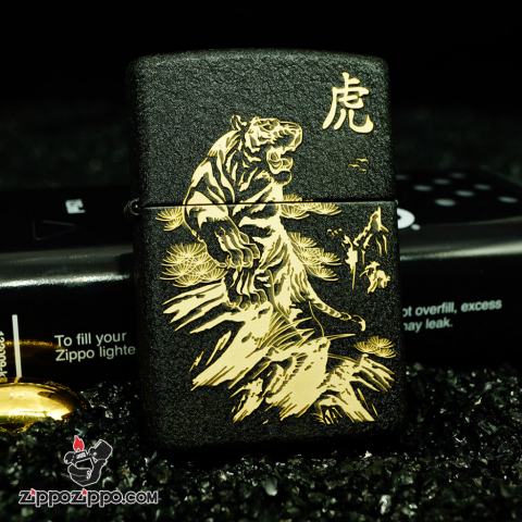 Zippo 236 Đen Nhám Khắc Chúa Sơn Lâm