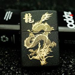 Zippo 236 Đen Nhám Khắc RỒNG - Mã SP: ZPC2504