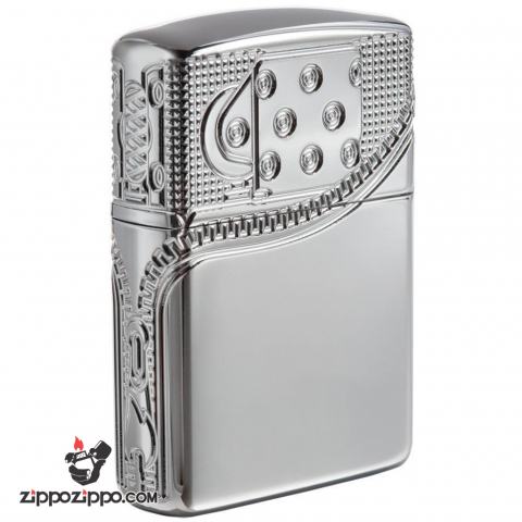 Zippo 29674 – Zippo Armor Multicut Insert Zipper High Polish Chrome