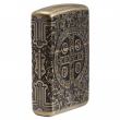 Zippo 29719 - Zippo St. Benedict Design 360 Multicut Antique Brass Armor