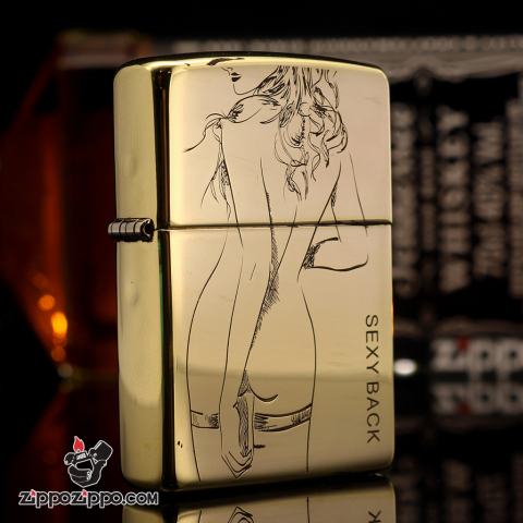 Zippo Chính Hãng Đồng Bóng Khắc Cô Gái Sexy