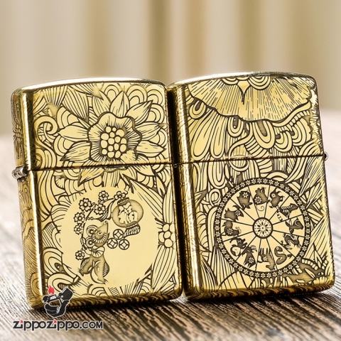 Zippo Chính Hãng Đồng Khắc 12 Con Giáp Tuổi Tý