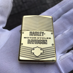 Zippo Chính Hãng Đồng Khối Khắc Logo Harley Davidson - Mẫu 1 - Mã SP:  ZPC3239 