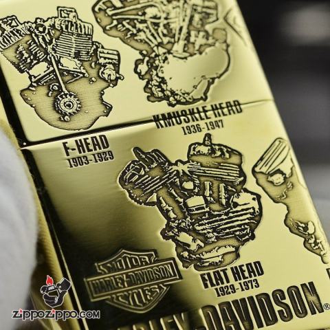 Zippo Chính Hãng đồng khối  Phiên Bản Động Cơ Harley Davidson amor