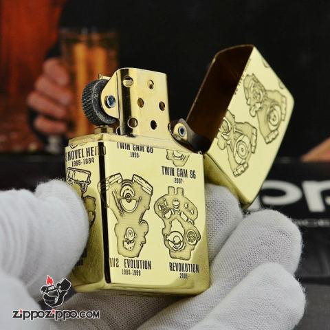 Zippo Chính Hãng đồng khối  Phiên Bản Động Cơ Harley Davidson amor