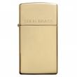 Bật Lửa Zippo Bản Nhỏ Đồng Vàng Khắc Chữ “SOLID BRASS” - Logo Zippo SKU 1654 – Zippo Slim High Polish Brass Engraved