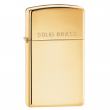 Bật Lửa Zippo Bản Nhỏ Đồng Vàng Khắc Chữ “SOLID BRASS” - Logo Zippo SKU 1654 – Zippo Slim High Polish Brass Engraved