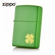 Bật Lửa Zippo Sơn Màu Xanh Cỏ Bốn Lá - Logo Zippo SKU 21032 – Zippo Lucky Clover – Shamrock Green Matte