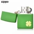 Bật Lửa Zippo Sơn Màu Xanh Cỏ Bốn Lá - Logo Zippo SKU 21032 – Zippo Lucky Clover – Shamrock Green Matte