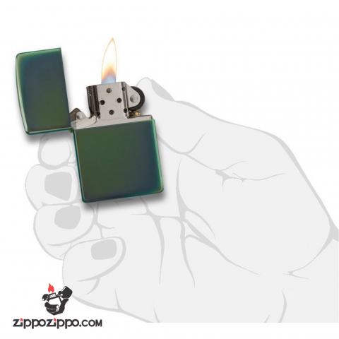 Bật Lửa Zippo Phủ Bóng Màu Xanh Lá - SKU 28129 – Zippo Chameleon