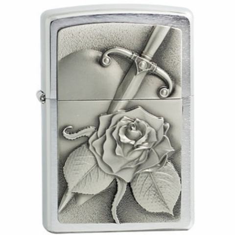 Zippo Chính Hãng Phiên Bản Châu Âu Bông Hồng Đen