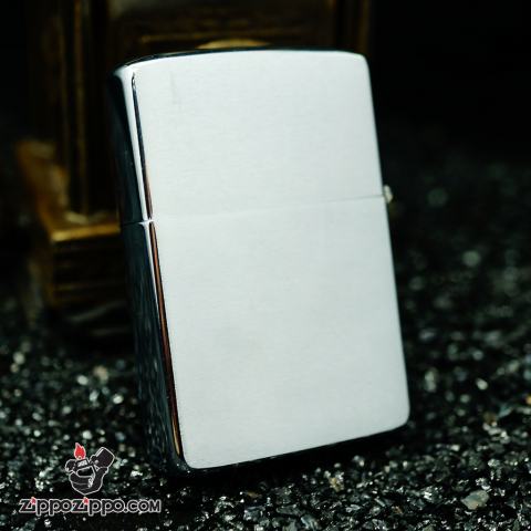 Zippo cổ chrome bạc xước1980