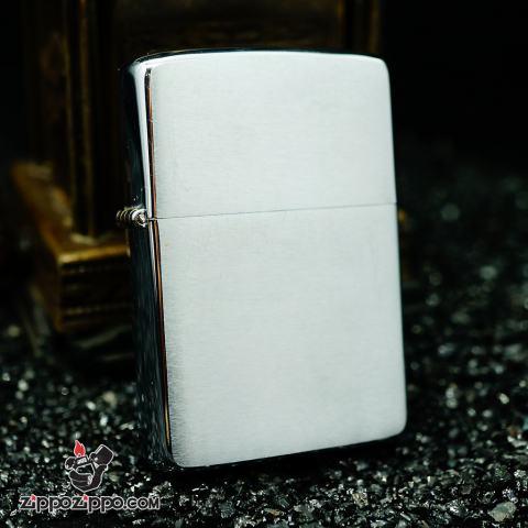 Zippo cổ chrome bạc xước1980