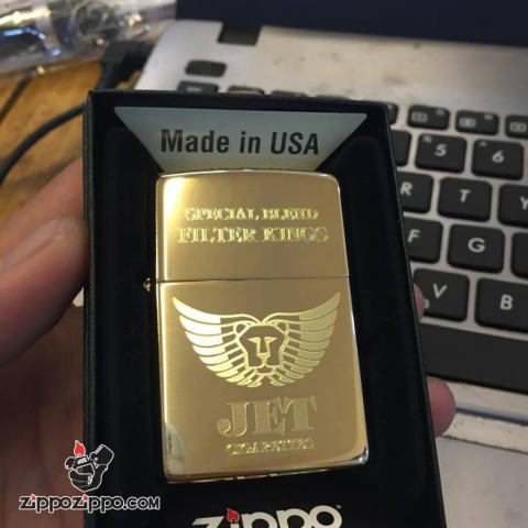 zippo đồng khắc bao  jet 254B