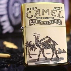 ZIPPO ĐÔNG NGUYÊN KHỐI KHẮC CAMEL 1 MẶT - Mã SP: ZPC2789 