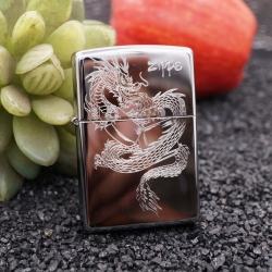 Zippo khắc rồng mầu bạc - Mã SP: ZPC1839