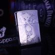 Zippo màu bạc khắc hình trống đồng